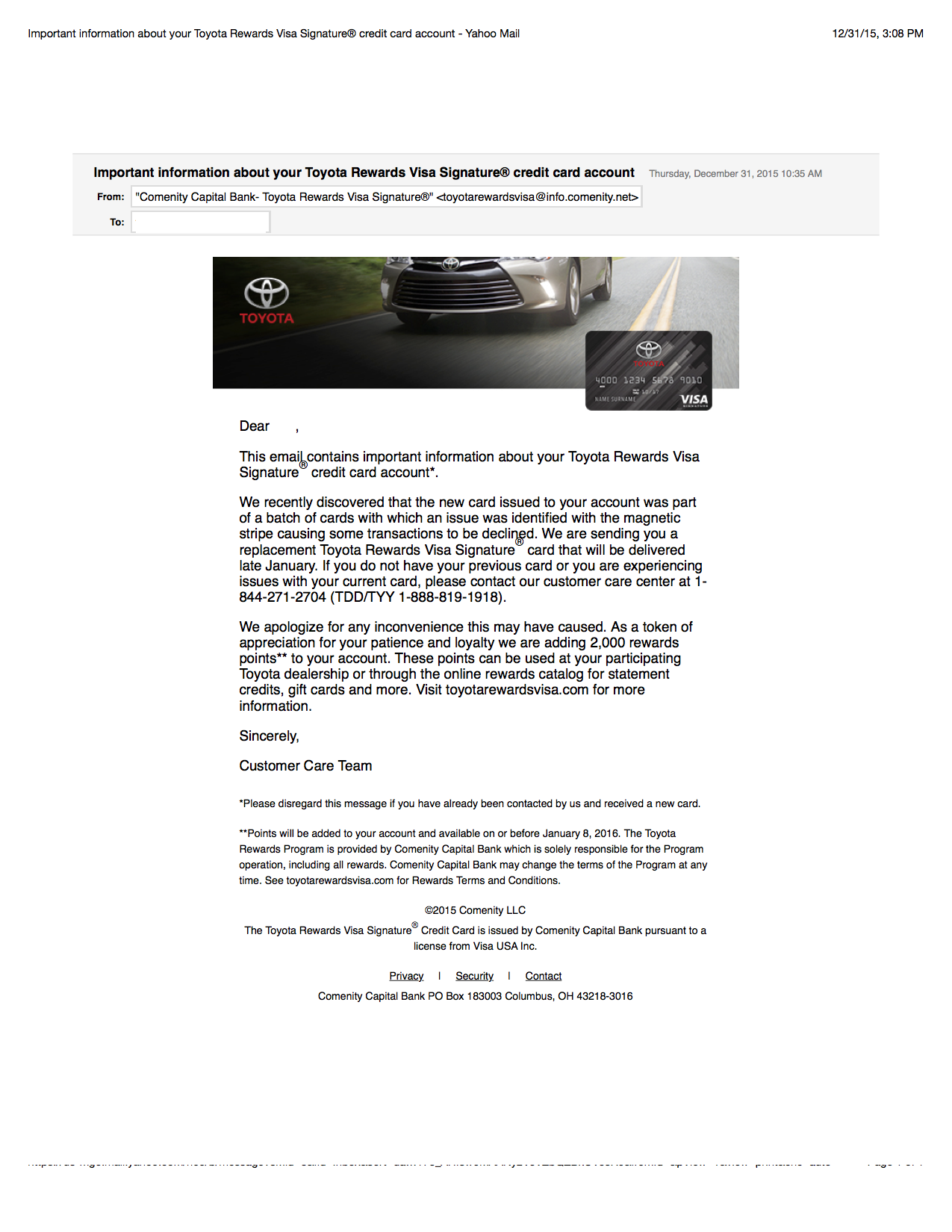 toyota credit card rewards visa #7