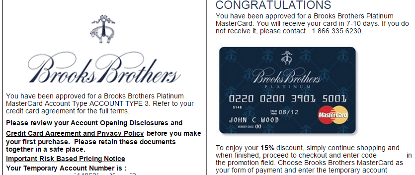 brooks bros credit card