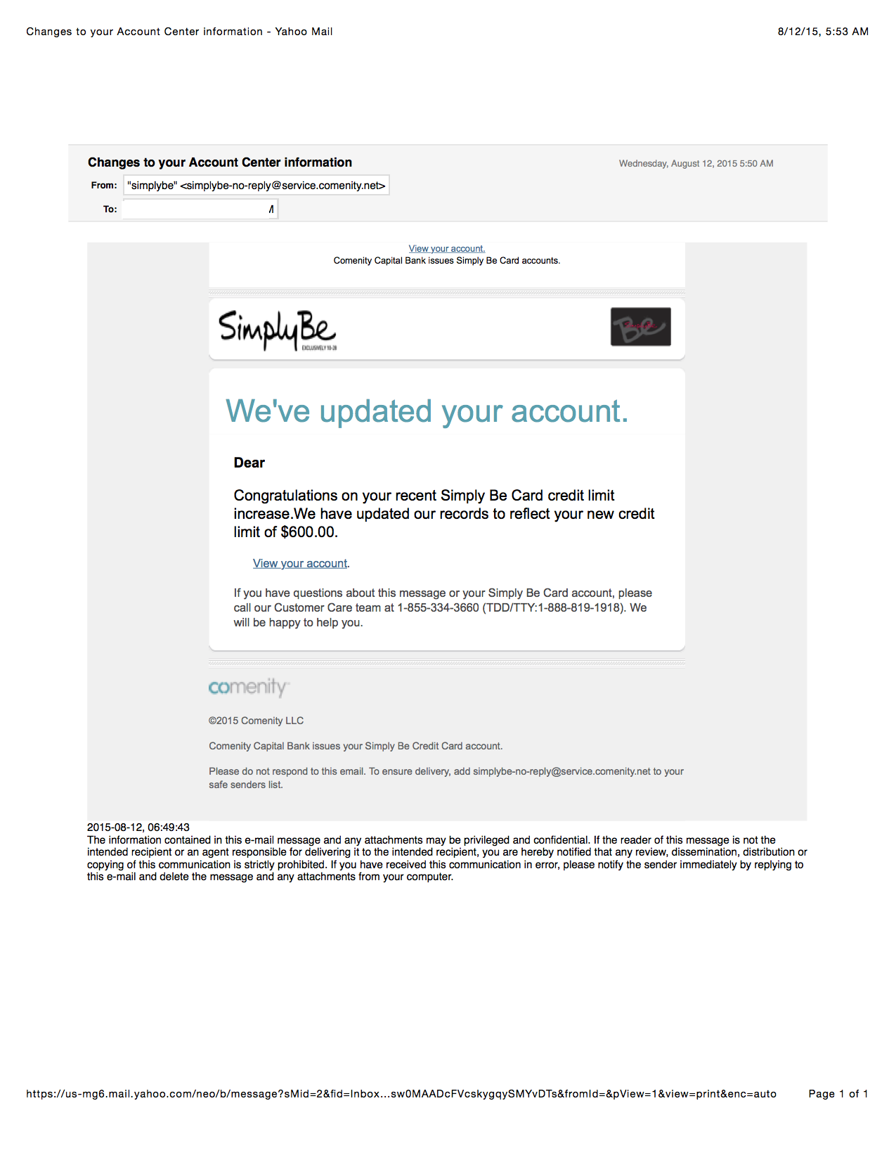Got a CLI for both Simply Be and Marisota!!! - myFICO® Forums - 4178730