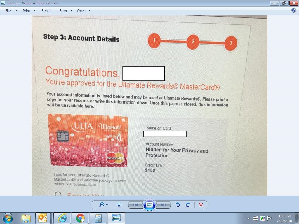 Ulta Rewards Mastercard myFICO® Forums 4686051