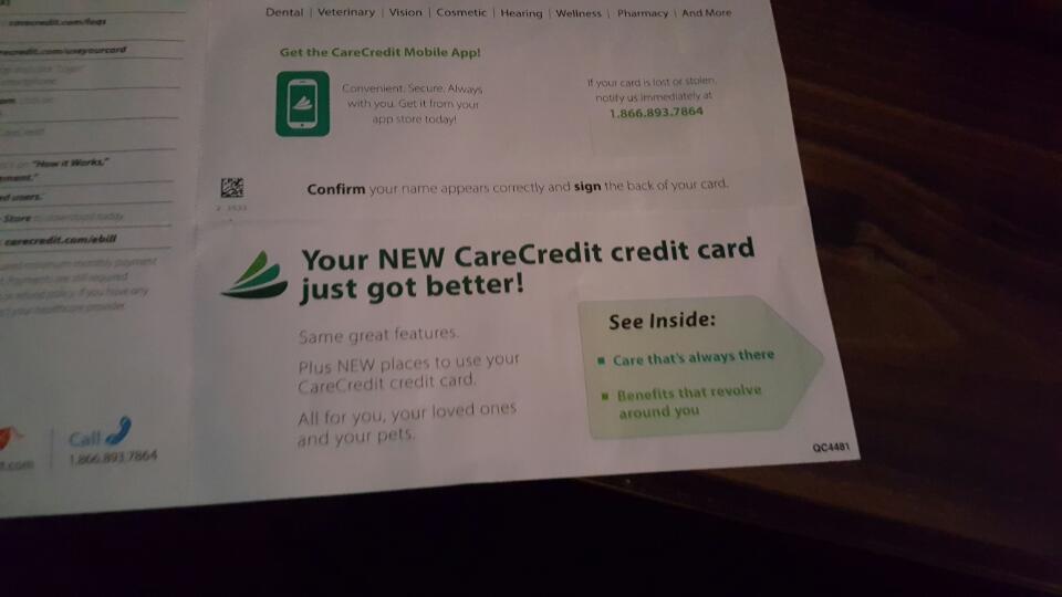 New Updated Care Credit card! myFICO® Forums 4738296