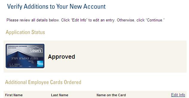 Just Got Approved For American Express Lowe S Busi Myfico Forums 1780882