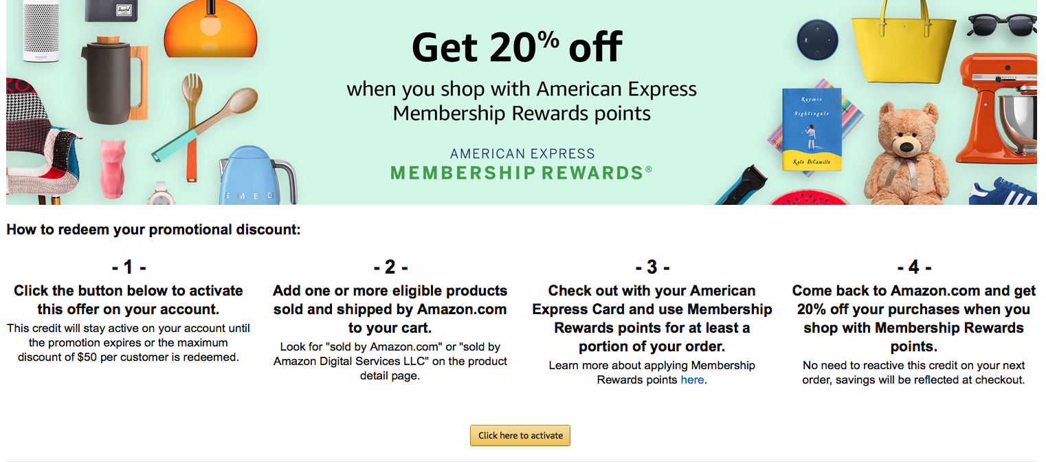 Amex MR Amazon 20% Promo