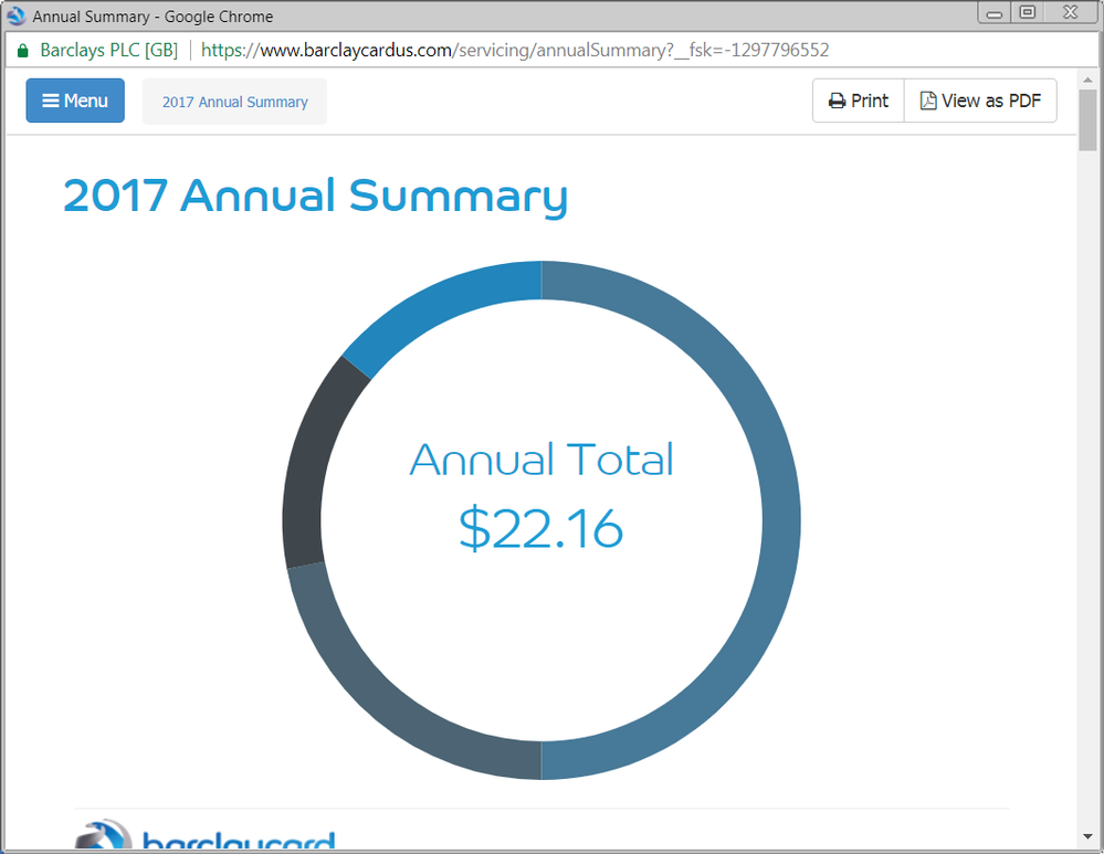 Barclay Annual Summary