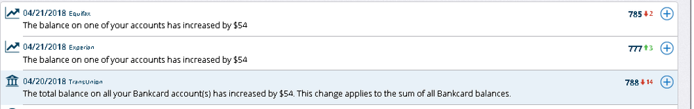 $54 charge causes loss of points on 2 out of 3 CRA's