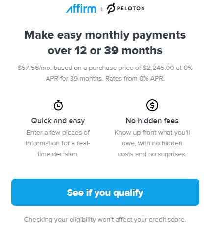 Peloton financing with Affirm: flexible payment plans for your Peloton Bike  and more