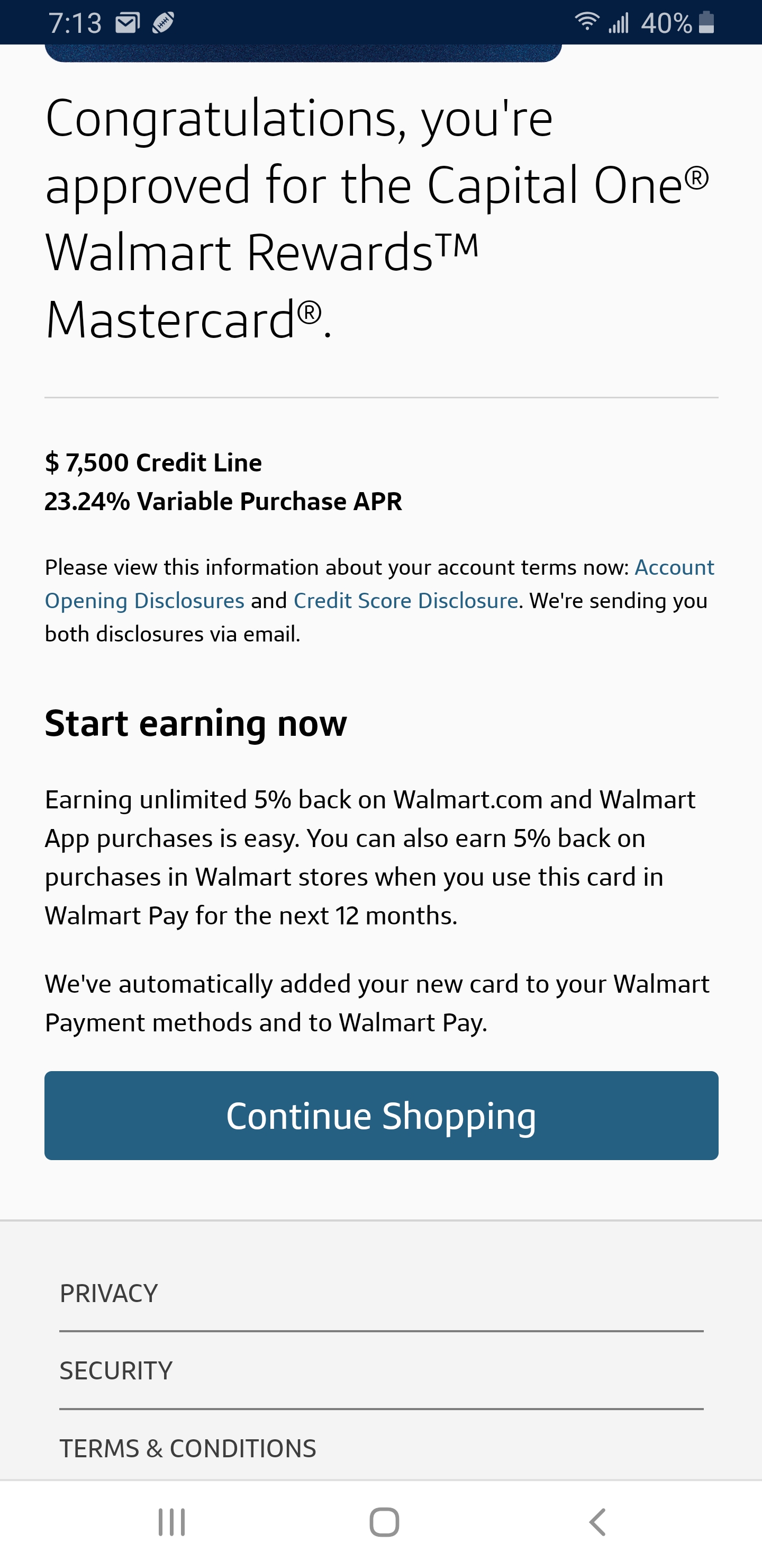 Walmart Capital One 5 Mastercard 7500 Cl Myfico Forums 5795571