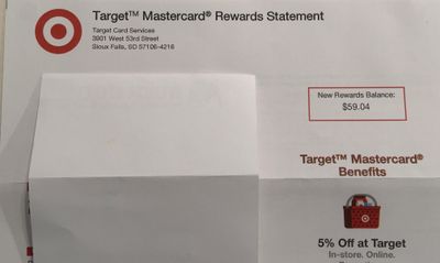 Target MC Rewards statement 1 of 2