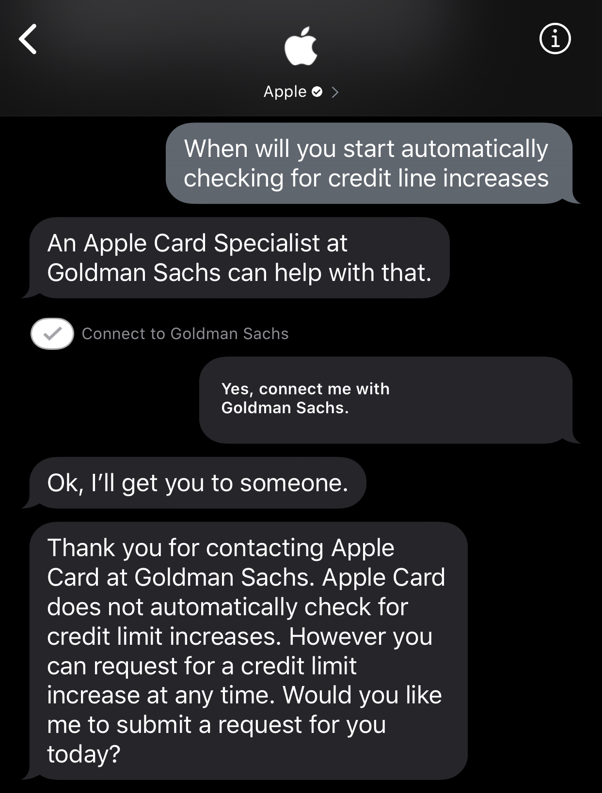 Apple Card credit limit increase DPs - myFICO® Forums - 5808169
