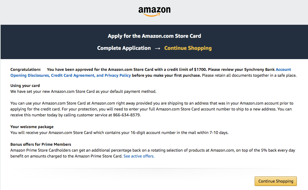 Prime Store Card Review