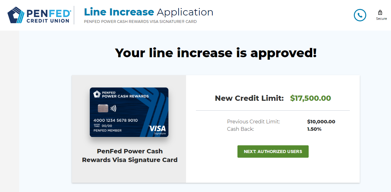 PenFed PowerCash Visa Signature CLI Approved | +$7 ...