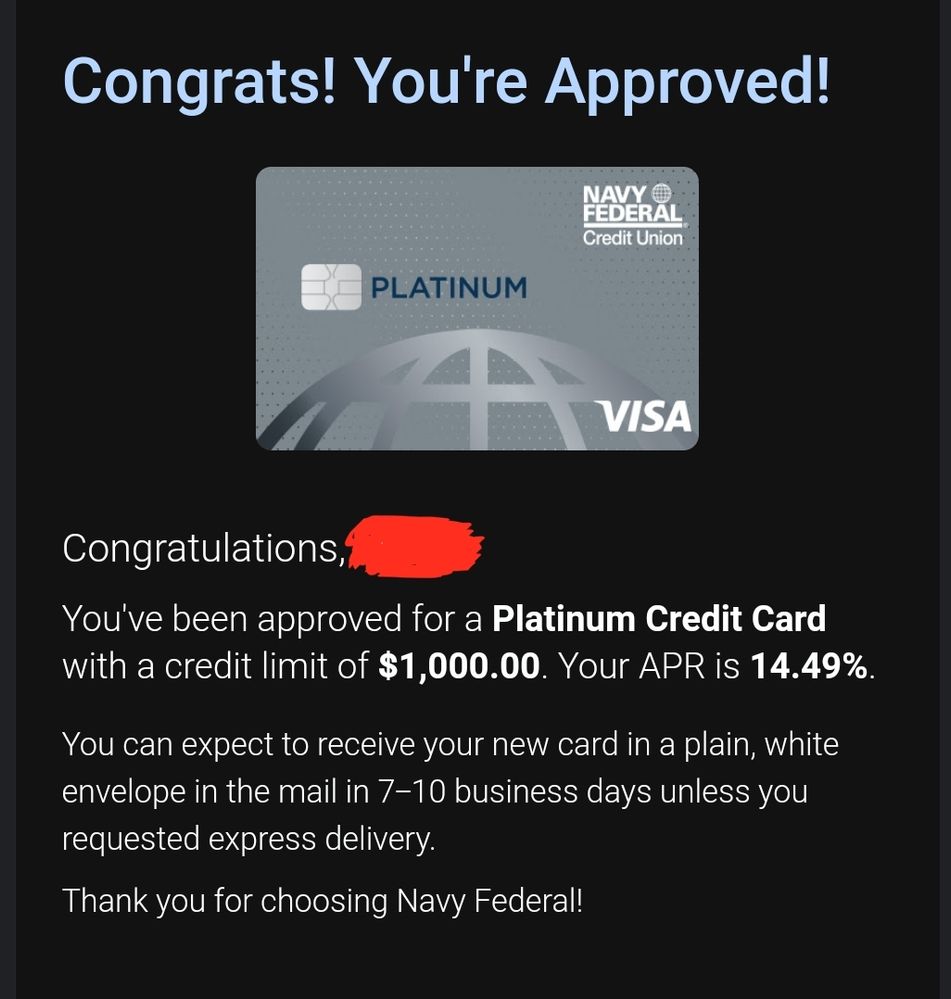 NFCU Platinum Visa