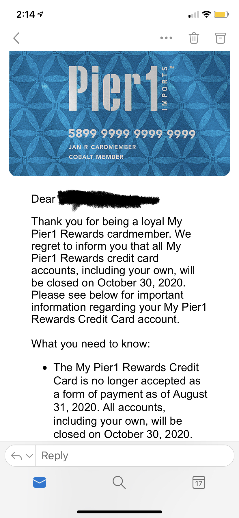 Pier 1 Card Comenity Shutting Down 10 30 2020 Myfico Forums 6110371