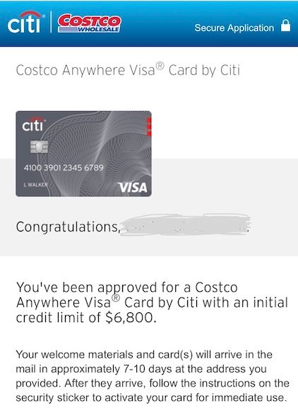 Costco Anywhere Visa (Citi) Approved! - myFICO® Forums - 6132706