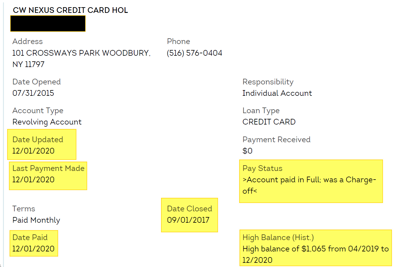 Follow up to Merrick Charge Off question - myFICO® Forums - 6389800
