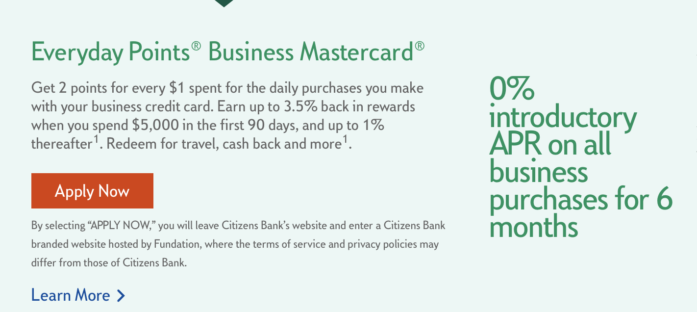 citizens bank everyday points