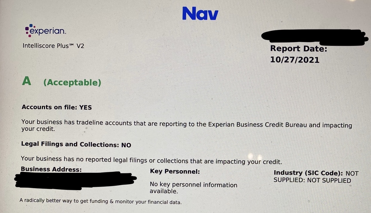 ¿Qué significa B en el informe de crédito Experian?