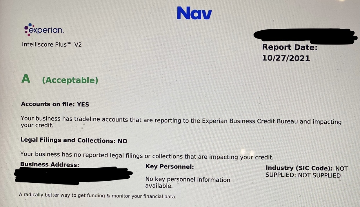 Hva betyr B på Experian Credit Report?