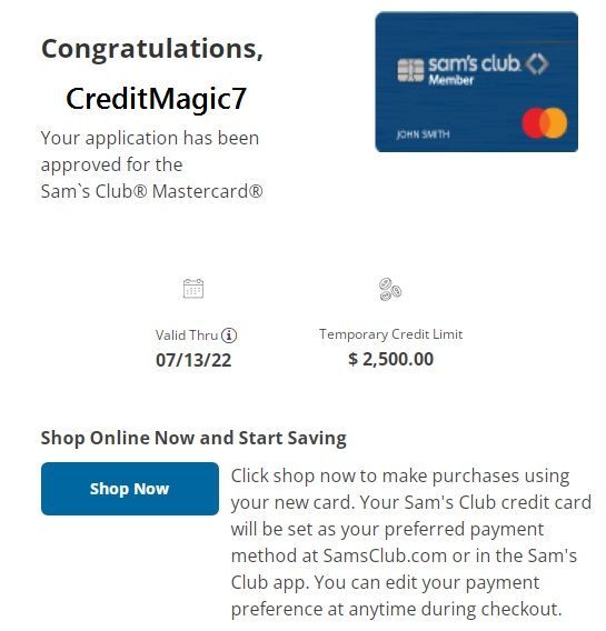Sam's Club Mastercard Approved! - myFICO® Forums - 6558558