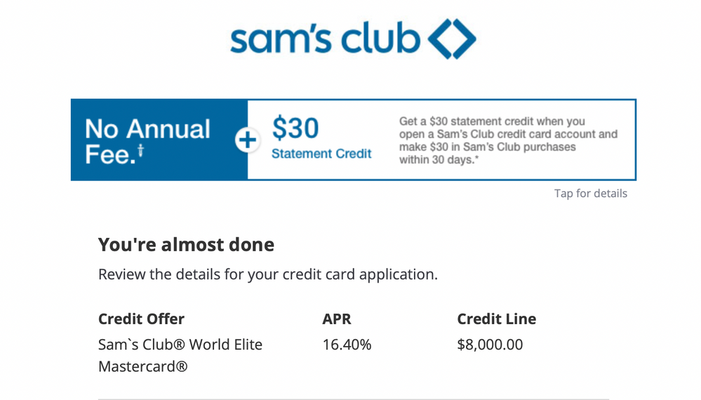 Sam's Club Mastercard Approval - myFICO® Forums - 6563509