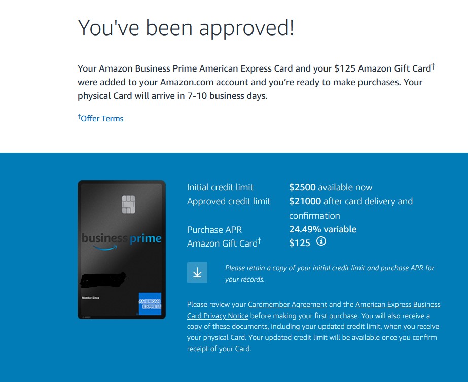 Amex Amazon Prime Approval myFICO® Forums 6586509