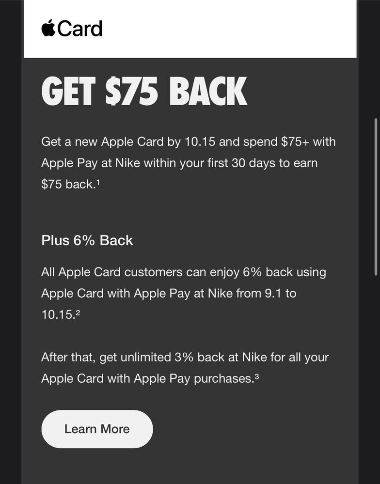 New Apple Card Offer and Limited Time 6% at Nike - myFICO® Forums - 6587017