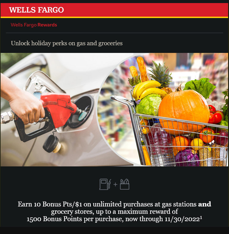Wells Fargo Earn 10 Bonus Pts/1 gas and grocery myFICO® Forums 6608915