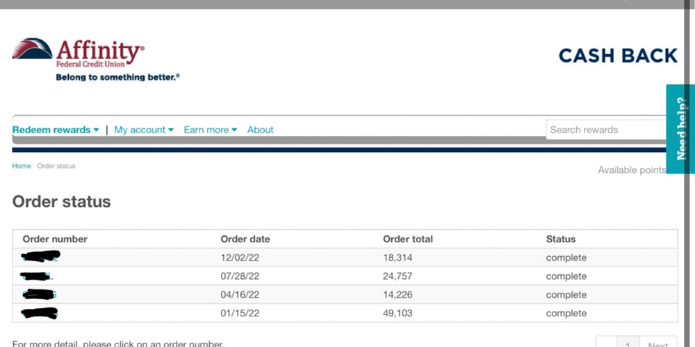 2022 Affinity FCU Cash Rewards Q4 Hi5 Bonus Cate... myFICO® Forums