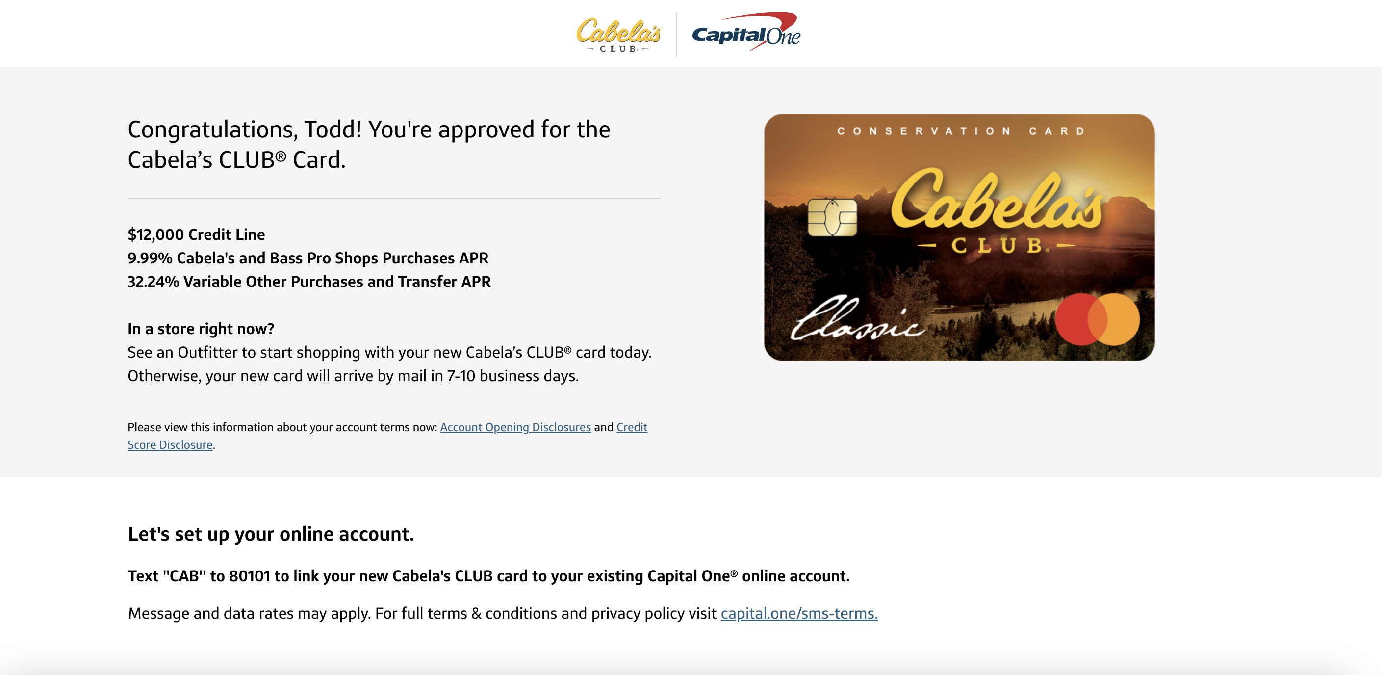 Cabelas Club MC Approval - myFICO® Forums - 6728251